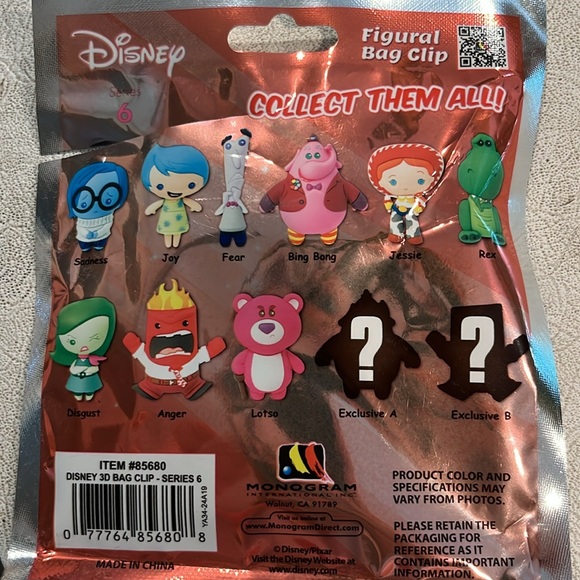 Disney inside out “anger” bag clip brand new - Picture 3 of 3